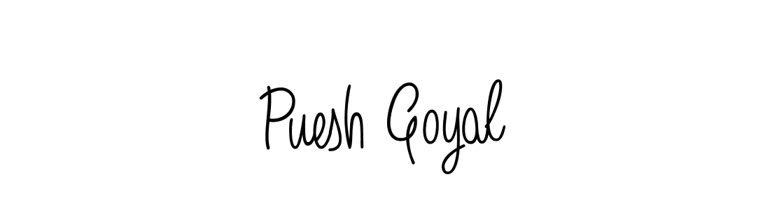 The best way (Angelique-Rose-font-FFP) to make a short signature is to pick only two or three words in your name. The name Puesh Goyal include a total of six letters. For converting this name. Puesh Goyal signature style 5 images and pictures png