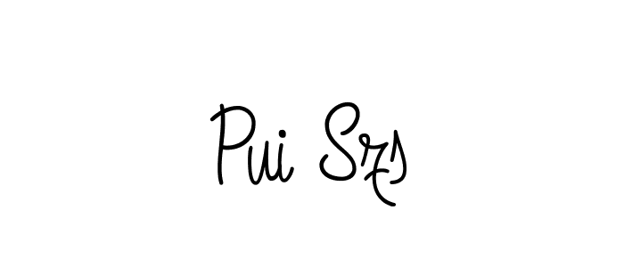 Make a beautiful signature design for name Pui Szs. With this signature (Angelique-Rose-font-FFP) style, you can create a handwritten signature for free. Pui Szs signature style 5 images and pictures png