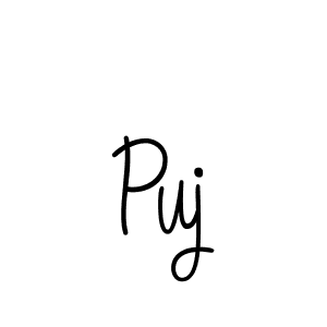 Make a beautiful signature design for name Puj. With this signature (Angelique-Rose-font-FFP) style, you can create a handwritten signature for free. Puj signature style 5 images and pictures png