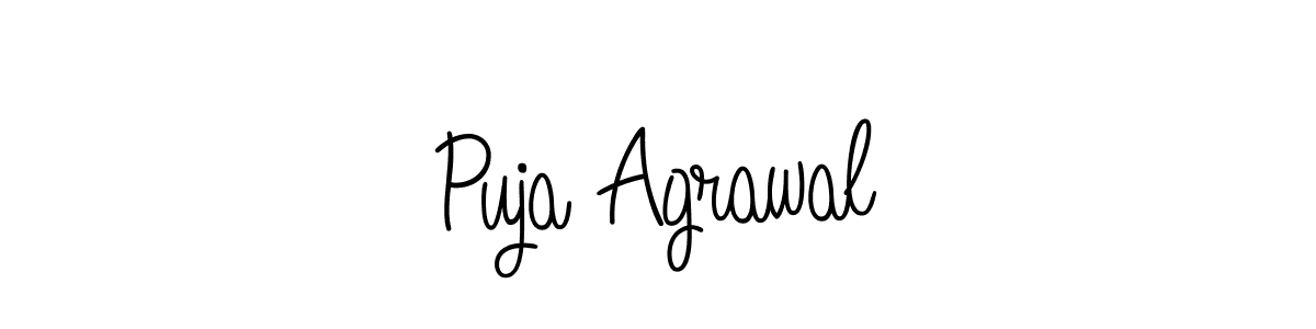 Puja Agrawal stylish signature style. Best Handwritten Sign (Angelique-Rose-font-FFP) for my name. Handwritten Signature Collection Ideas for my name Puja Agrawal. Puja Agrawal signature style 5 images and pictures png