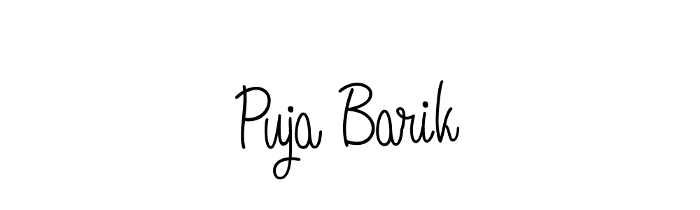 The best way (Angelique-Rose-font-FFP) to make a short signature is to pick only two or three words in your name. The name Puja Barik include a total of six letters. For converting this name. Puja Barik signature style 5 images and pictures png