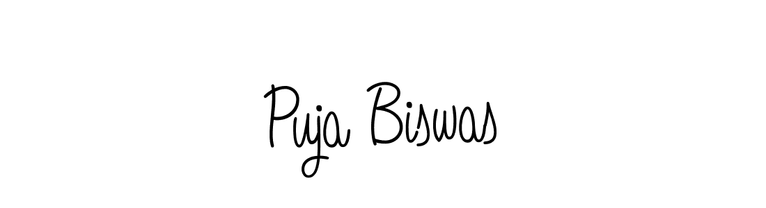 Puja Biswas stylish signature style. Best Handwritten Sign (Angelique-Rose-font-FFP) for my name. Handwritten Signature Collection Ideas for my name Puja Biswas. Puja Biswas signature style 5 images and pictures png