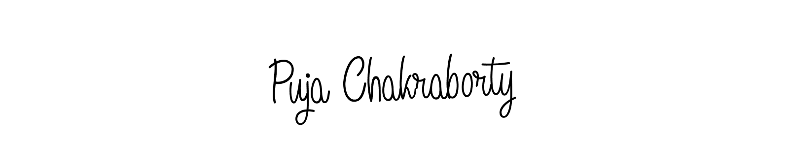 Puja Chakraborty stylish signature style. Best Handwritten Sign (Angelique-Rose-font-FFP) for my name. Handwritten Signature Collection Ideas for my name Puja Chakraborty. Puja Chakraborty signature style 5 images and pictures png