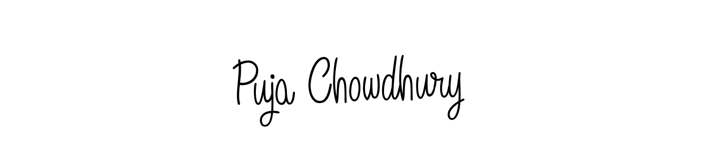 Puja Chowdhury stylish signature style. Best Handwritten Sign (Angelique-Rose-font-FFP) for my name. Handwritten Signature Collection Ideas for my name Puja Chowdhury. Puja Chowdhury signature style 5 images and pictures png