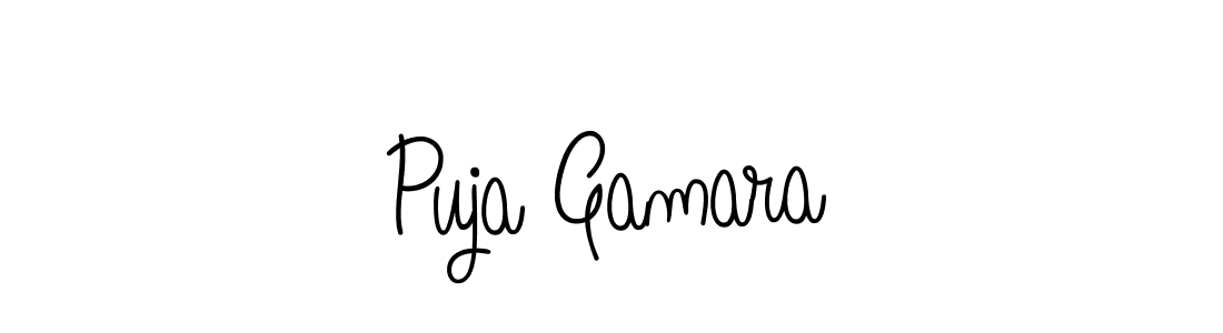 Create a beautiful signature design for name Puja Gamara. With this signature (Angelique-Rose-font-FFP) fonts, you can make a handwritten signature for free. Puja Gamara signature style 5 images and pictures png
