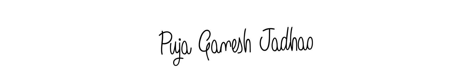 How to Draw Puja Ganesh Jadhao signature style? Angelique-Rose-font-FFP is a latest design signature styles for name Puja Ganesh Jadhao. Puja Ganesh Jadhao signature style 5 images and pictures png