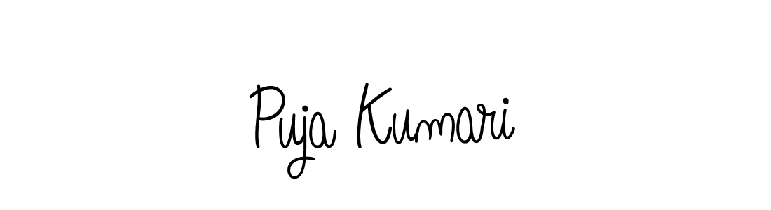 How to make Puja Kumari name signature. Use Angelique-Rose-font-FFP style for creating short signs online. This is the latest handwritten sign. Puja Kumari signature style 5 images and pictures png