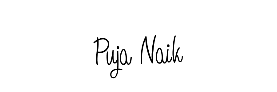 The best way (Angelique-Rose-font-FFP) to make a short signature is to pick only two or three words in your name. The name Puja Naik include a total of six letters. For converting this name. Puja Naik signature style 5 images and pictures png