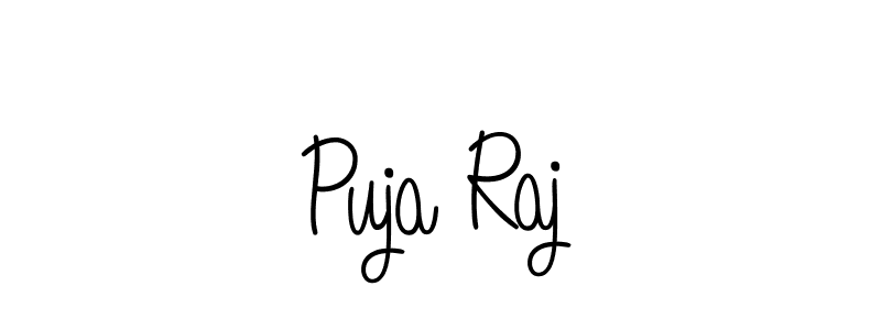 Make a beautiful signature design for name Puja Raj. With this signature (Angelique-Rose-font-FFP) style, you can create a handwritten signature for free. Puja Raj signature style 5 images and pictures png