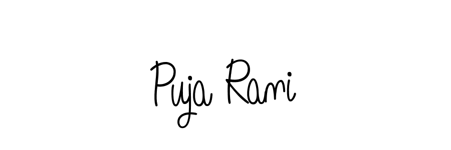 The best way (Angelique-Rose-font-FFP) to make a short signature is to pick only two or three words in your name. The name Puja Rani include a total of six letters. For converting this name. Puja Rani signature style 5 images and pictures png