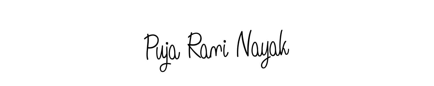 How to make Puja Rani Nayak signature? Angelique-Rose-font-FFP is a professional autograph style. Create handwritten signature for Puja Rani Nayak name. Puja Rani Nayak signature style 5 images and pictures png