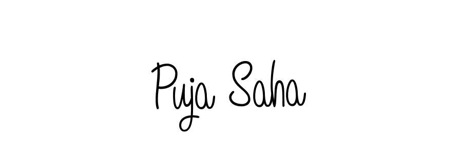 Create a beautiful signature design for name Puja Saha. With this signature (Angelique-Rose-font-FFP) fonts, you can make a handwritten signature for free. Puja Saha signature style 5 images and pictures png