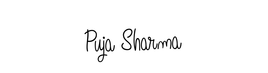 How to make Puja Sharma signature? Angelique-Rose-font-FFP is a professional autograph style. Create handwritten signature for Puja Sharma name. Puja Sharma signature style 5 images and pictures png