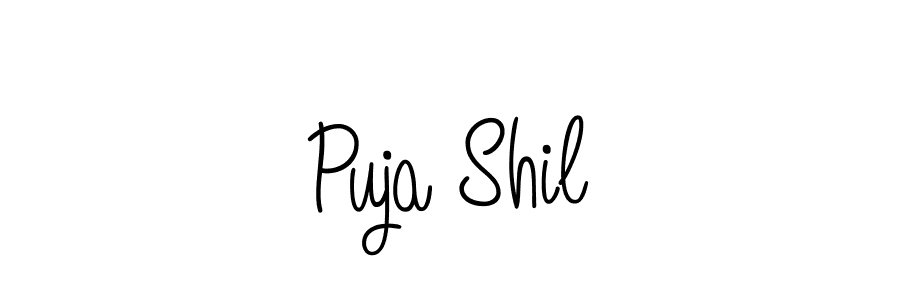 How to make Puja Shil signature? Angelique-Rose-font-FFP is a professional autograph style. Create handwritten signature for Puja Shil name. Puja Shil signature style 5 images and pictures png