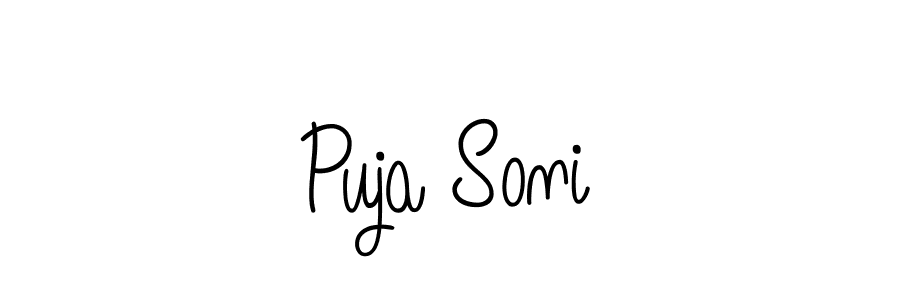 Design your own signature with our free online signature maker. With this signature software, you can create a handwritten (Angelique-Rose-font-FFP) signature for name Puja Soni. Puja Soni signature style 5 images and pictures png