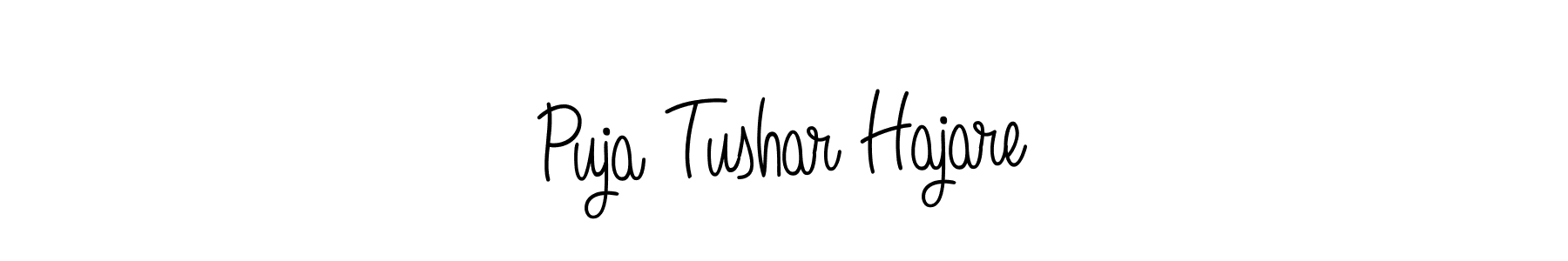 This is the best signature style for the Puja Tushar Hajare name. Also you like these signature font (Angelique-Rose-font-FFP). Mix name signature. Puja Tushar Hajare signature style 5 images and pictures png
