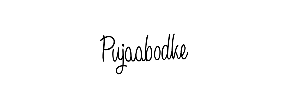 Pujaabodke stylish signature style. Best Handwritten Sign (Angelique-Rose-font-FFP) for my name. Handwritten Signature Collection Ideas for my name Pujaabodke. Pujaabodke signature style 5 images and pictures png