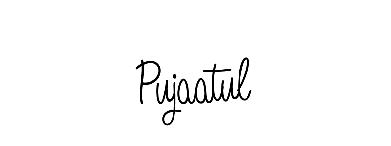 Pujaatul stylish signature style. Best Handwritten Sign (Angelique-Rose-font-FFP) for my name. Handwritten Signature Collection Ideas for my name Pujaatul. Pujaatul signature style 5 images and pictures png