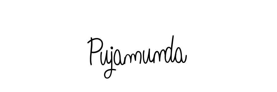 Make a beautiful signature design for name Pujamunda. With this signature (Angelique-Rose-font-FFP) style, you can create a handwritten signature for free. Pujamunda signature style 5 images and pictures png