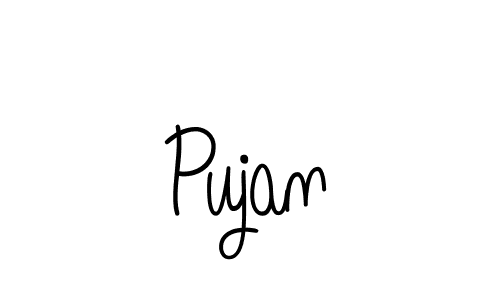 Pujan stylish signature style. Best Handwritten Sign (Angelique-Rose-font-FFP) for my name. Handwritten Signature Collection Ideas for my name Pujan. Pujan signature style 5 images and pictures png