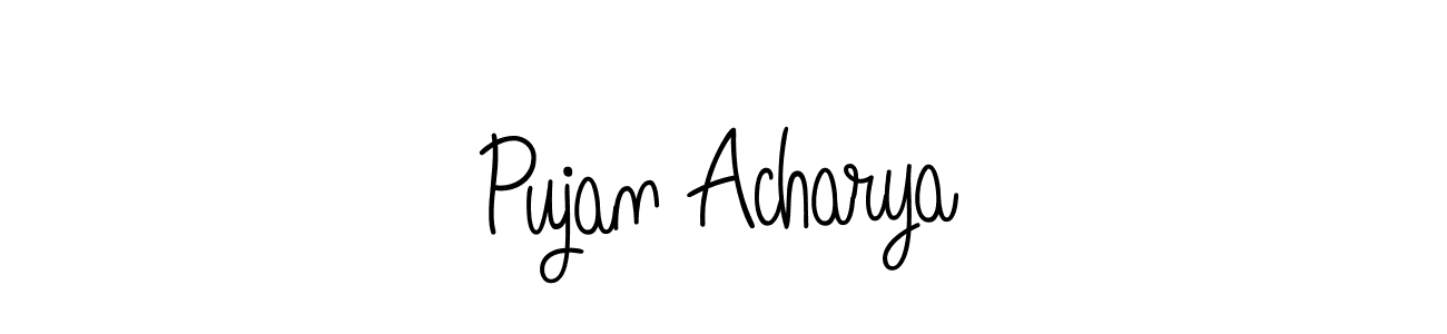 How to make Pujan Acharya signature? Angelique-Rose-font-FFP is a professional autograph style. Create handwritten signature for Pujan Acharya name. Pujan Acharya signature style 5 images and pictures png