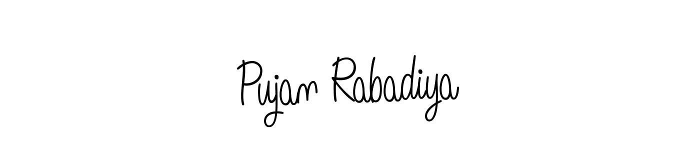 Here are the top 10 professional signature styles for the name Pujan Rabadiya. These are the best autograph styles you can use for your name. Pujan Rabadiya signature style 5 images and pictures png