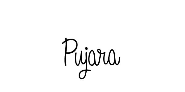 Use a signature maker to create a handwritten signature online. With this signature software, you can design (Angelique-Rose-font-FFP) your own signature for name Pujara. Pujara signature style 5 images and pictures png