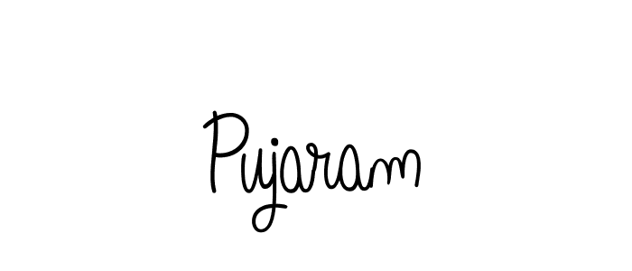 The best way (Angelique-Rose-font-FFP) to make a short signature is to pick only two or three words in your name. The name Pujaram include a total of six letters. For converting this name. Pujaram signature style 5 images and pictures png