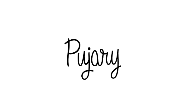 How to make Pujary signature? Angelique-Rose-font-FFP is a professional autograph style. Create handwritten signature for Pujary name. Pujary signature style 5 images and pictures png