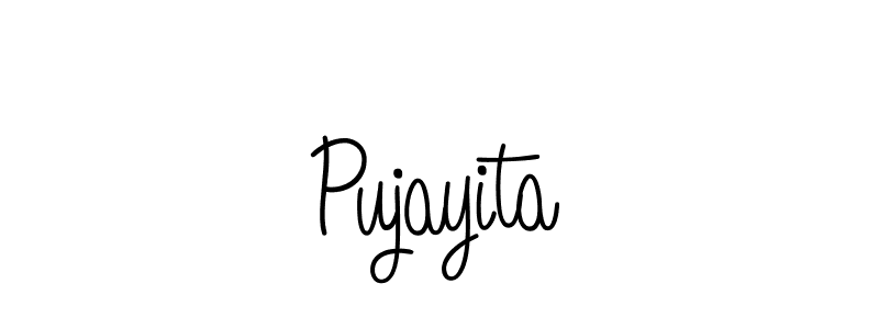 How to make Pujayita name signature. Use Angelique-Rose-font-FFP style for creating short signs online. This is the latest handwritten sign. Pujayita signature style 5 images and pictures png