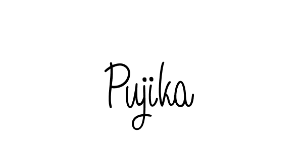 Pujika stylish signature style. Best Handwritten Sign (Angelique-Rose-font-FFP) for my name. Handwritten Signature Collection Ideas for my name Pujika. Pujika signature style 5 images and pictures png