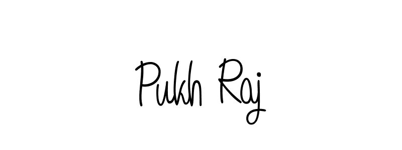 How to make Pukh Raj name signature. Use Angelique-Rose-font-FFP style for creating short signs online. This is the latest handwritten sign. Pukh Raj signature style 5 images and pictures png