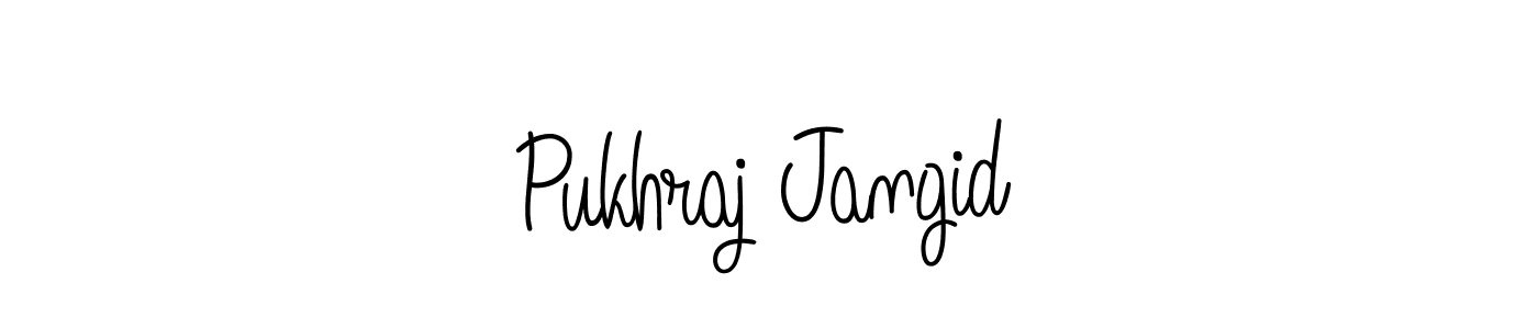 How to make Pukhraj Jangid name signature. Use Angelique-Rose-font-FFP style for creating short signs online. This is the latest handwritten sign. Pukhraj Jangid signature style 5 images and pictures png