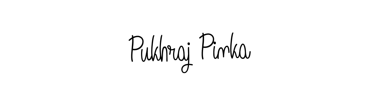 How to make Pukhraj Pinka name signature. Use Angelique-Rose-font-FFP style for creating short signs online. This is the latest handwritten sign. Pukhraj Pinka signature style 5 images and pictures png