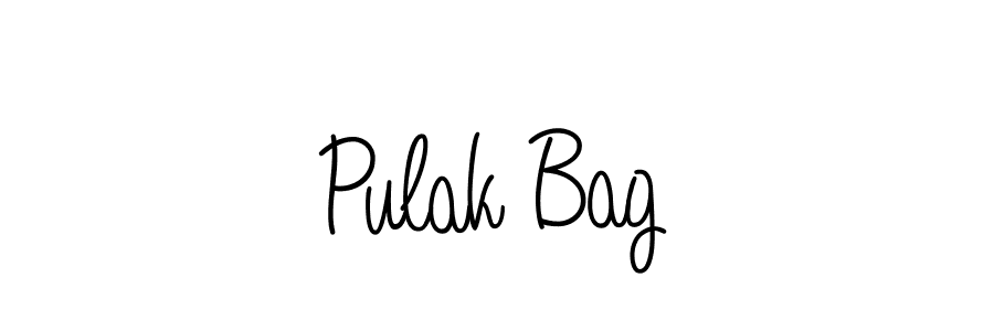 Use a signature maker to create a handwritten signature online. With this signature software, you can design (Angelique-Rose-font-FFP) your own signature for name Pulak Bag. Pulak Bag signature style 5 images and pictures png