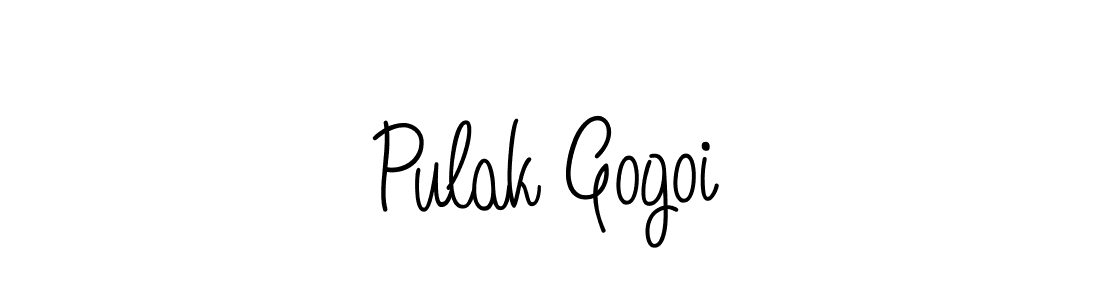 Pulak Gogoi stylish signature style. Best Handwritten Sign (Angelique-Rose-font-FFP) for my name. Handwritten Signature Collection Ideas for my name Pulak Gogoi. Pulak Gogoi signature style 5 images and pictures png