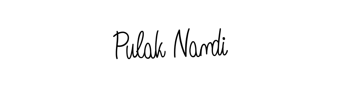 You should practise on your own different ways (Angelique-Rose-font-FFP) to write your name (Pulak Nandi) in signature. don't let someone else do it for you. Pulak Nandi signature style 5 images and pictures png