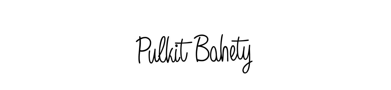 The best way (Angelique-Rose-font-FFP) to make a short signature is to pick only two or three words in your name. The name Pulkit Bahety include a total of six letters. For converting this name. Pulkit Bahety signature style 5 images and pictures png