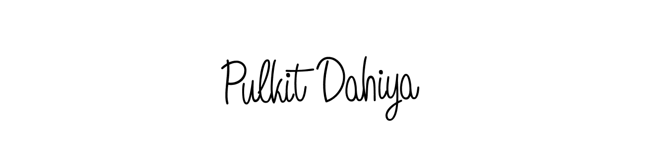 Make a beautiful signature design for name Pulkit Dahiya. With this signature (Angelique-Rose-font-FFP) style, you can create a handwritten signature for free. Pulkit Dahiya signature style 5 images and pictures png