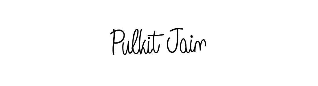 Make a beautiful signature design for name Pulkit Jain. With this signature (Angelique-Rose-font-FFP) style, you can create a handwritten signature for free. Pulkit Jain signature style 5 images and pictures png
