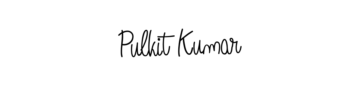 The best way (Angelique-Rose-font-FFP) to make a short signature is to pick only two or three words in your name. The name Pulkit Kumar include a total of six letters. For converting this name. Pulkit Kumar signature style 5 images and pictures png