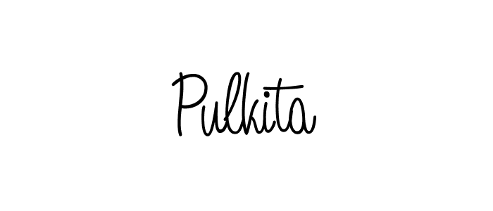 Make a beautiful signature design for name Pulkita. With this signature (Angelique-Rose-font-FFP) style, you can create a handwritten signature for free. Pulkita signature style 5 images and pictures png