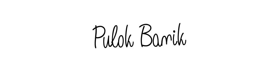 The best way (Angelique-Rose-font-FFP) to make a short signature is to pick only two or three words in your name. The name Pulok Banik include a total of six letters. For converting this name. Pulok Banik signature style 5 images and pictures png