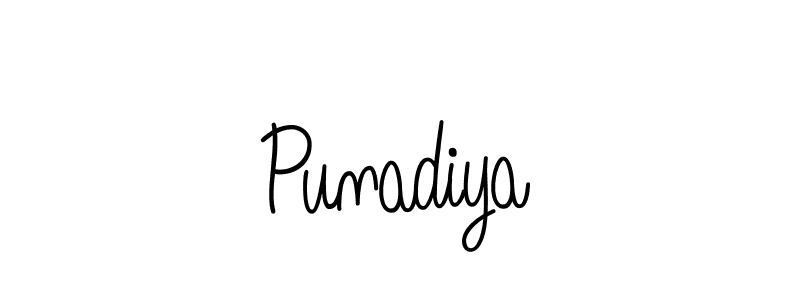 You should practise on your own different ways (Angelique-Rose-font-FFP) to write your name (Punadiya) in signature. don't let someone else do it for you. Punadiya signature style 5 images and pictures png