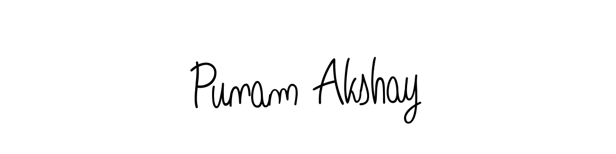 Create a beautiful signature design for name Punam Akshay. With this signature (Angelique-Rose-font-FFP) fonts, you can make a handwritten signature for free. Punam Akshay signature style 5 images and pictures png