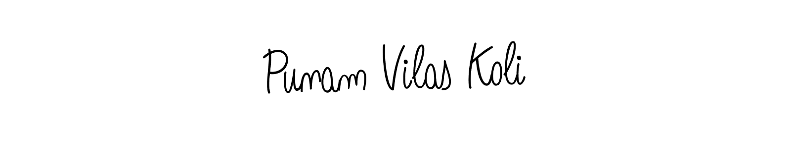 Make a short Punam Vilas Koli signature style. Manage your documents anywhere anytime using Angelique-Rose-font-FFP. Create and add eSignatures, submit forms, share and send files easily. Punam Vilas Koli signature style 5 images and pictures png