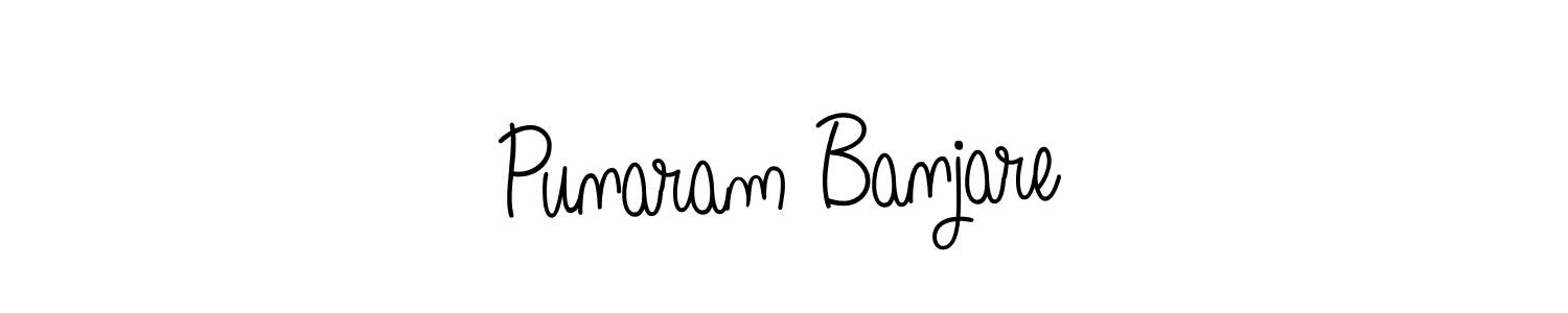 Make a beautiful signature design for name Punaram Banjare. With this signature (Angelique-Rose-font-FFP) style, you can create a handwritten signature for free. Punaram Banjare signature style 5 images and pictures png