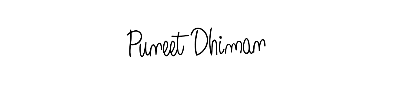 Design your own signature with our free online signature maker. With this signature software, you can create a handwritten (Angelique-Rose-font-FFP) signature for name Puneet Dhiman. Puneet Dhiman signature style 5 images and pictures png