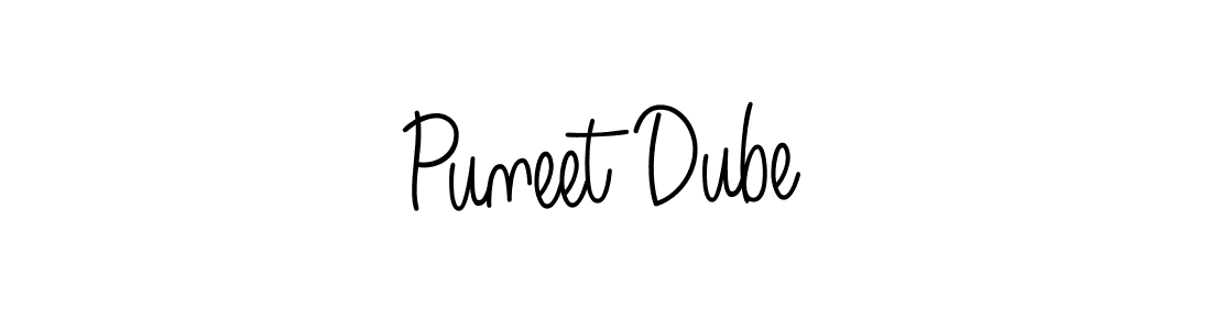 How to Draw Puneet Dube signature style? Angelique-Rose-font-FFP is a latest design signature styles for name Puneet Dube. Puneet Dube signature style 5 images and pictures png