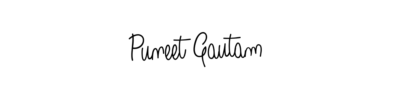 Make a beautiful signature design for name Puneet Gautam. With this signature (Angelique-Rose-font-FFP) style, you can create a handwritten signature for free. Puneet Gautam signature style 5 images and pictures png